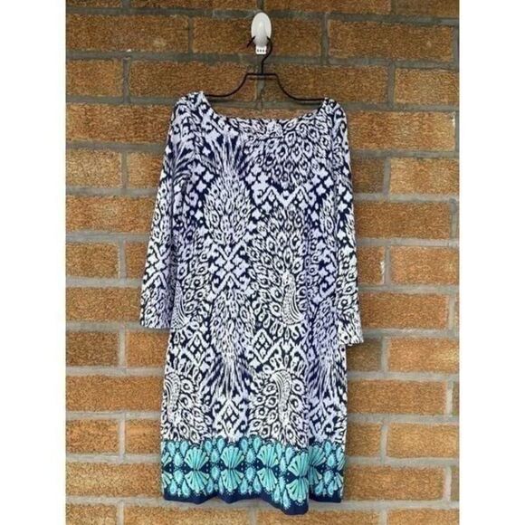 Lilly Pulitzer Women’s Hollee Shift Dress Bright Navy Pineapple Party Small - Picture 3 of 9